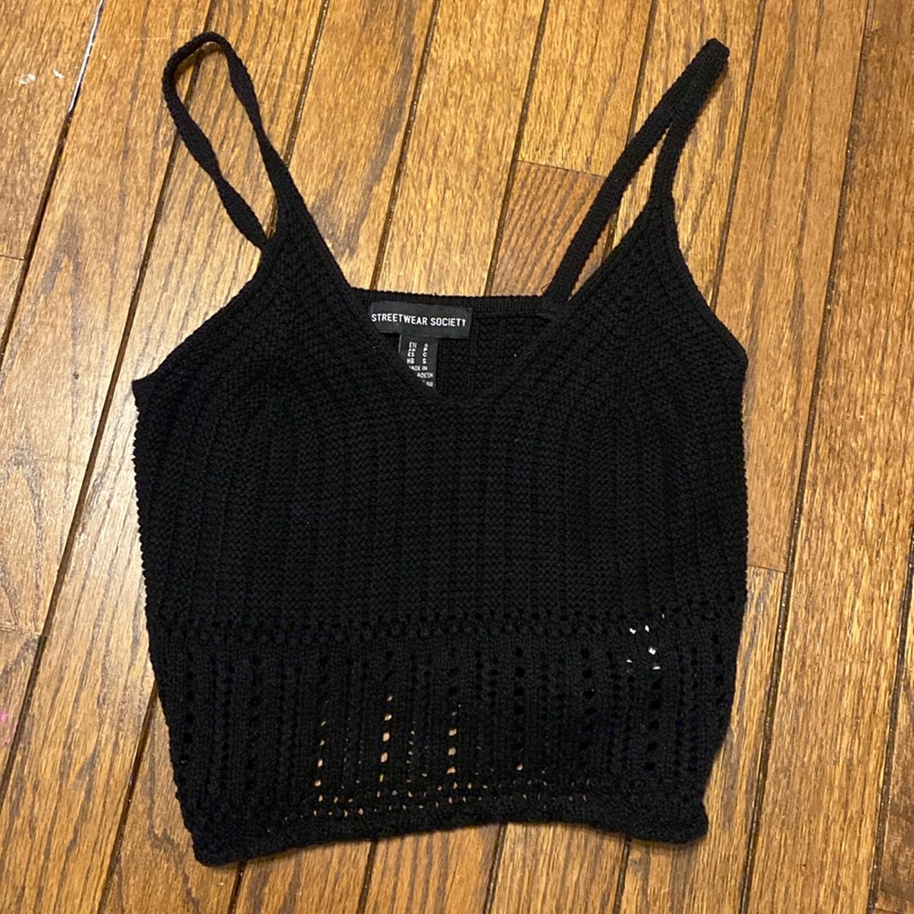 Crotched Black Top from Streetwear Society